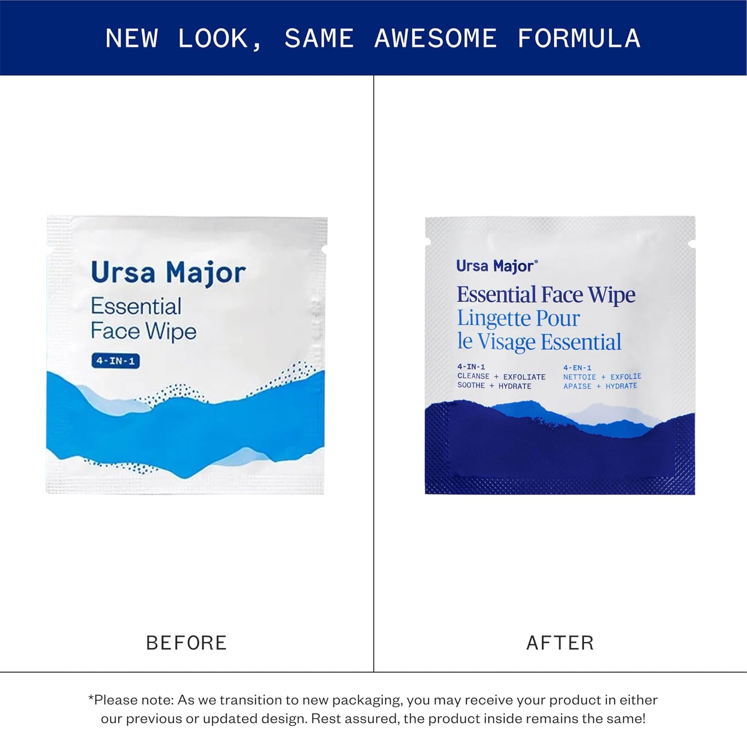 Ursa Major Essential Face Wipes | Natural, Biodegradable, Cruelty-Free | Cleanse, Exfoliate, Soothe and Hydrate | Individually Wrapped | 40 count-FemmiqueWomen