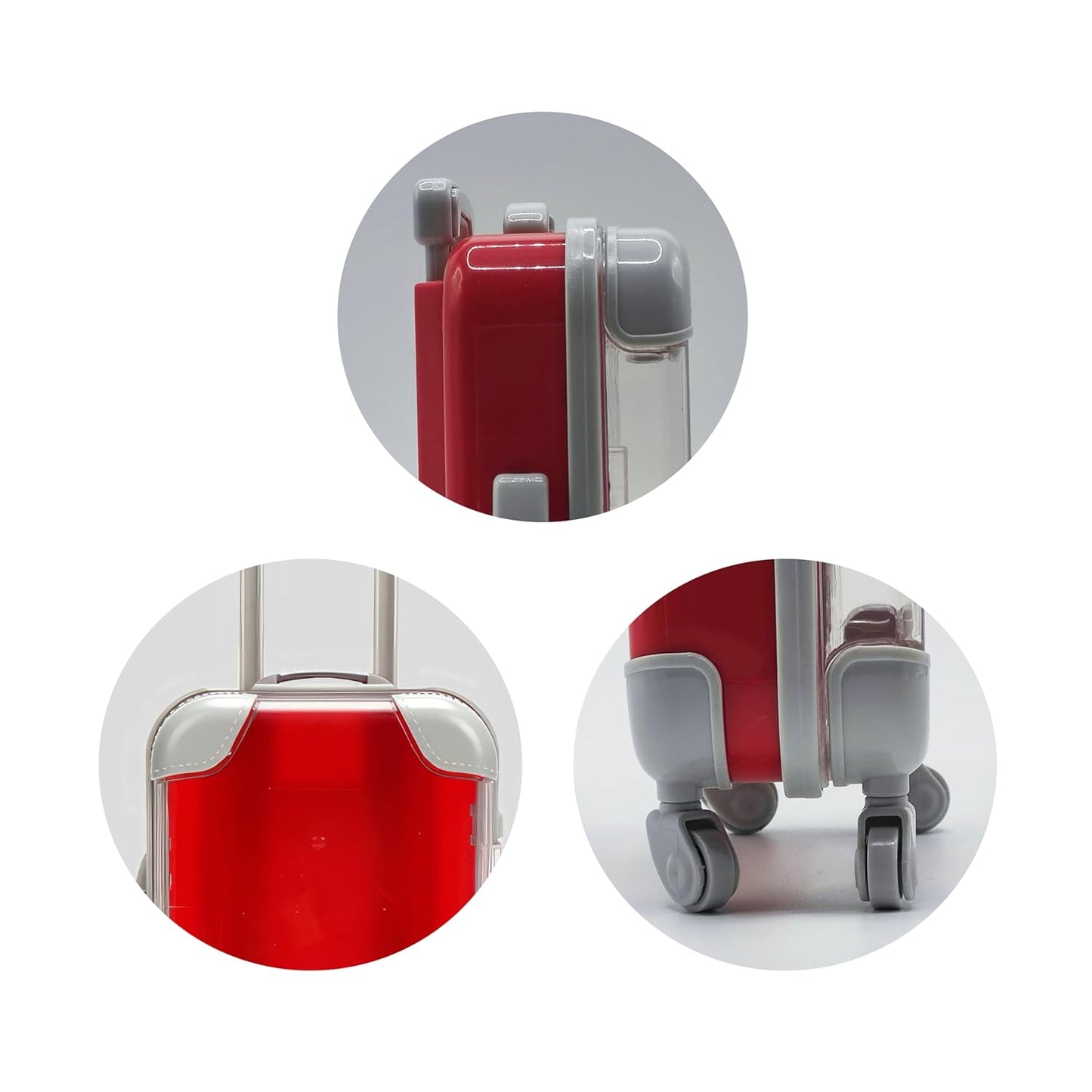 False Eyelash Storage Box, Portable Travel Organizer Mini Luggage False Eyelash Tray Makeup Tool (RED)-FemmiqueWomen