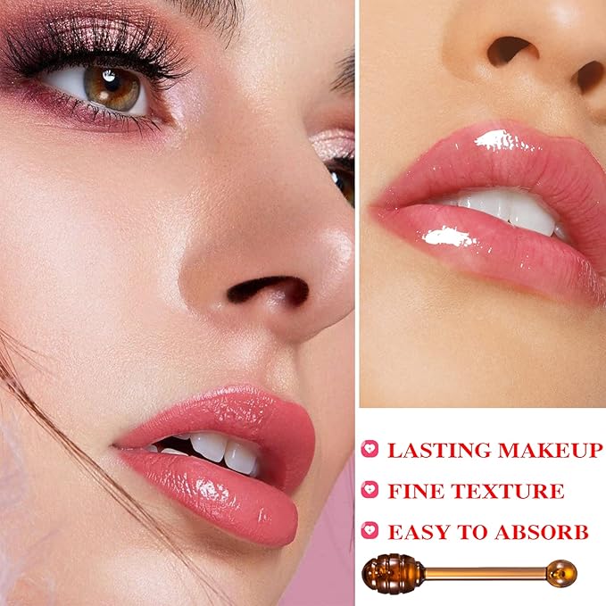 1PCS Bee Lip Balm Honey Pot,Honey Sleeping Lip Mask Bee Lip Balm with Applicator,Natural Moisturizing & Prevention Dry and Cracked Lip Scrubs Exfoliator-FemmiqueWomen