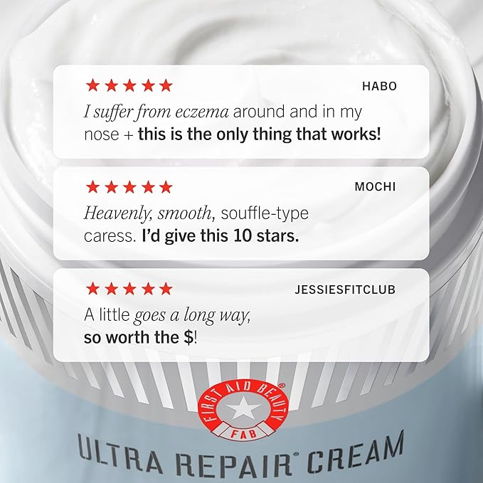 First Aid Beauty - Ultra Repair Cream, Intense Hydration Whipped Colloidal Oatmeal, Clinically Proven to Strengthen Skin Barrier in 7 Days & Helps Relieve Eczema, Luxury Moisturizer, 6 oz + Bonus, 2ct-FemmiqueWomen