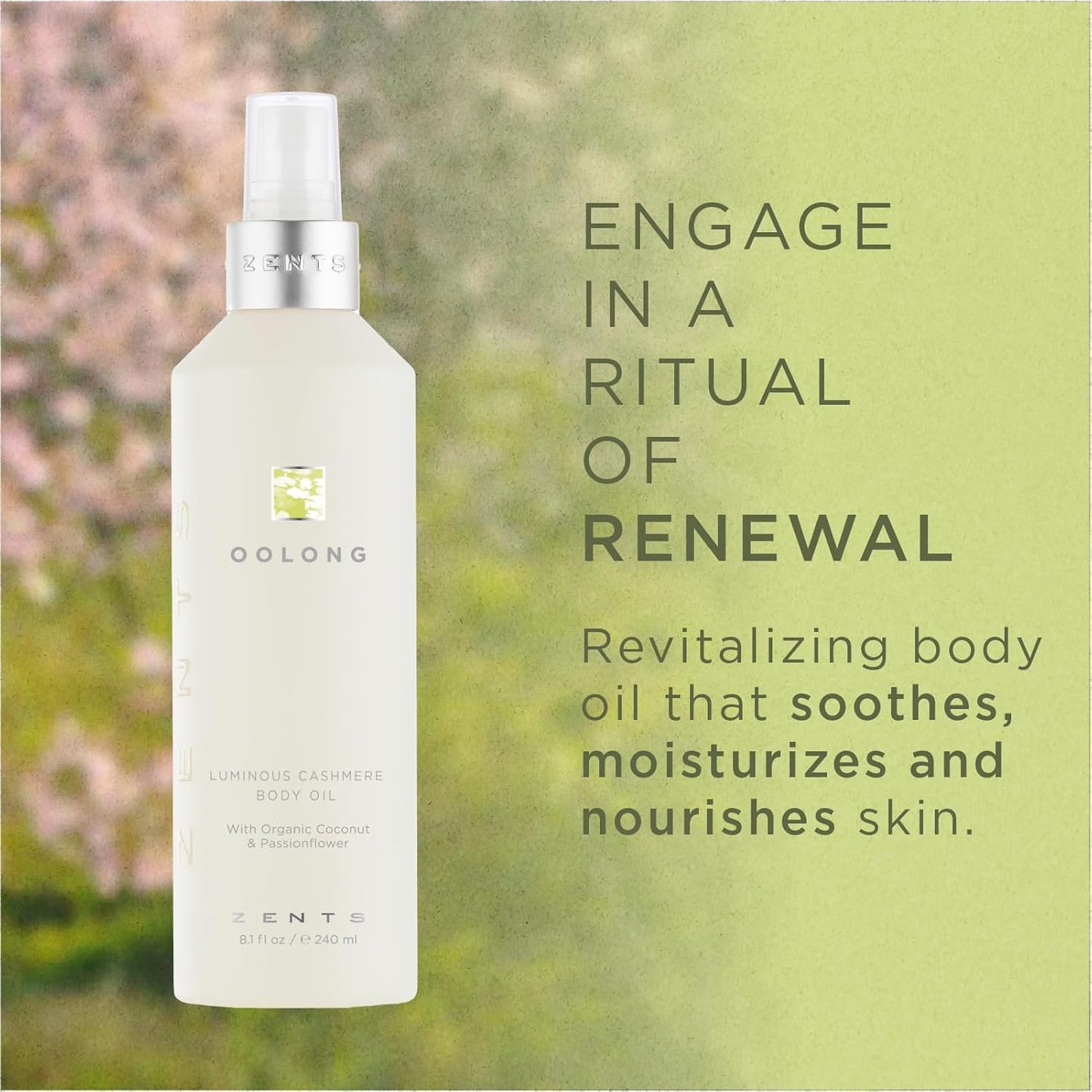 Zents Luminous Cashmere Body Oil (Anjou Fragrance) | Moisturizing Body Oil with Vitamin E & Organic Coconut Oil | Softens & Smooths Skin | 8 fl oz-FemmiqueWomen