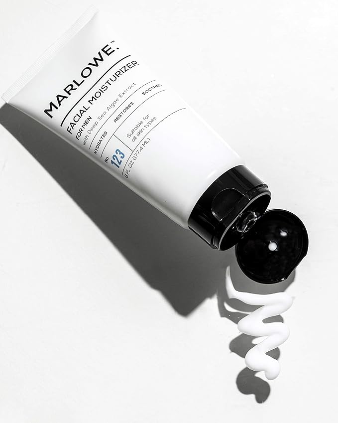 MARLOWE. No. 123 Men's Facial Moisturizer 6 oz, Lightweight Daily Face Lotion for Men, Includes Natural Extracts to Hydrate, Soothe & Restore, Light Aloe Citron Scent-FemmiqueWomen