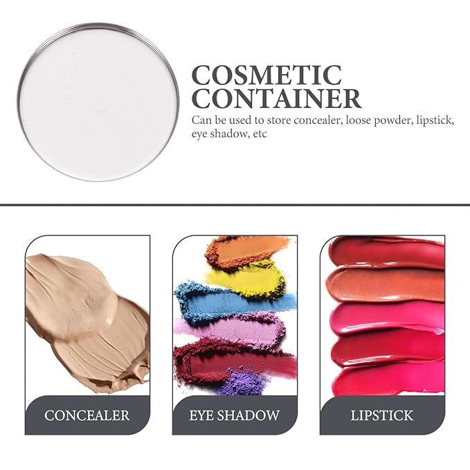 20pcs Metal Makeup Eyeshadow Jars Pan Palettes Tin Lipstick Foundation Single Holder Watercolor Eye Tray Steel Round Blush Pans Magnetic Cosmetic Plate Empty Pigment for-FemmiqueWomen