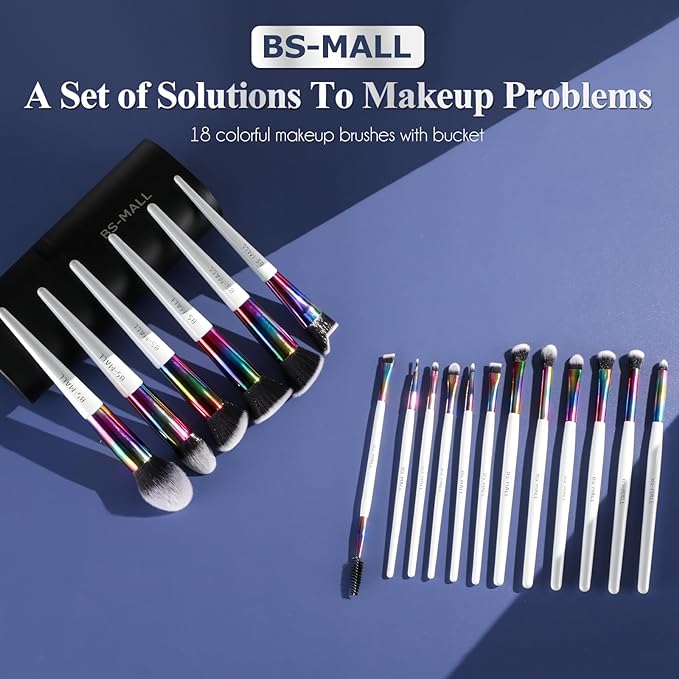 BS-MALL Makeup Brushes Makeup Tools Kit Premium Synthetic Powder Foundation Contour Concealers Lip Brushes Set 18 Pcs-FemmiqueWomen