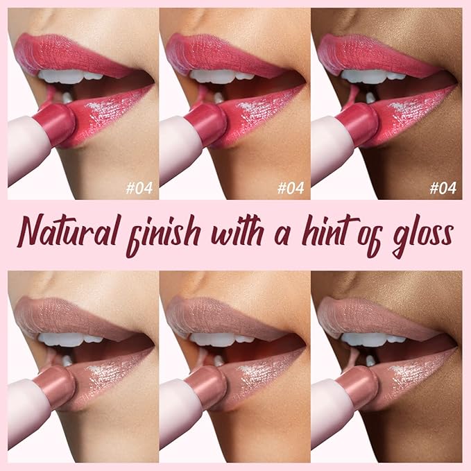 2PCS Tinted Lip Balm Chapstick with Color, Natural Semi - Gloss Finish, Hydrating/Coloring 2 in 1 Moisturizer Lip Stick for Girls & Women #04＋#05-FemmiqueWomen