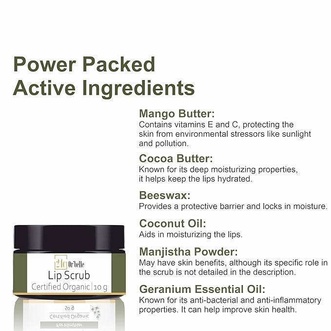 24C Or'Belle Lip Scrub | Enriched With Cocoa And Manjistha And Other Ingredients Help To Exfoliates Dry And Dead Skin From The Lips Leaving Them Smooth And Soft And Evens Out The Colour Of The Lips-FemmiqueWomen