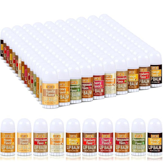 150 Pcs Mini Sunscreen Lip Balms Bulk SPF 30 Lip Balm Sticks Favors with Sunscreen SPF Employee Staff Appreciation Gifts Bulk Team Coworkers Christmas Party Gifts for Travel Beach-FemmiqueWomen
