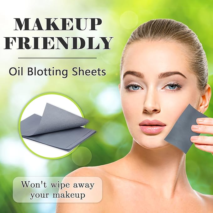 Natural Premium Oil Blotting Paper for Oily Skin with Bamboo Charcoal,26% Larger Oil Blotting Sheets for Face,Makeup Friendly Oil Absorbing Sheets 600 Sheets-FemmiqueWomen