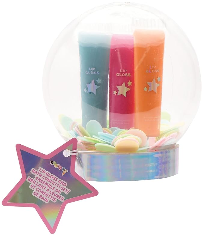 iscream Winter Wonderland Snowglobe 3-piece Lip Gloss and Bath Confetti Set-FemmiqueWomen