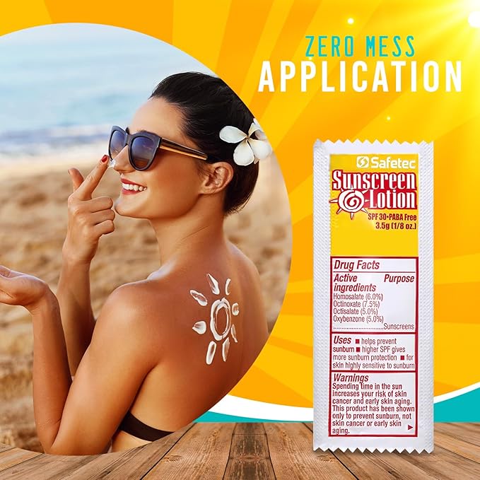 Sunscreen Lotion, SPF30 Protection and PABA Free, Individual Packets of Sunscreens (Pack of 1000) – Travel Size Sun Screen for Outdoors, Bundled with reclosable Homesphere bag-FemmiqueWomen
