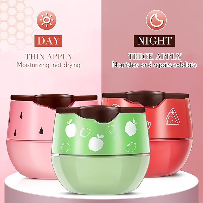 12 Pcs Bee Lip Balm Honey Pot with Brush Propolis Lip Mask Overnight, Moisturizing Hydrating Lip Sleeping Mask Prevention Dry and Cracked(Honey+Strawberry+Apple Lime)-FemmiqueWomen