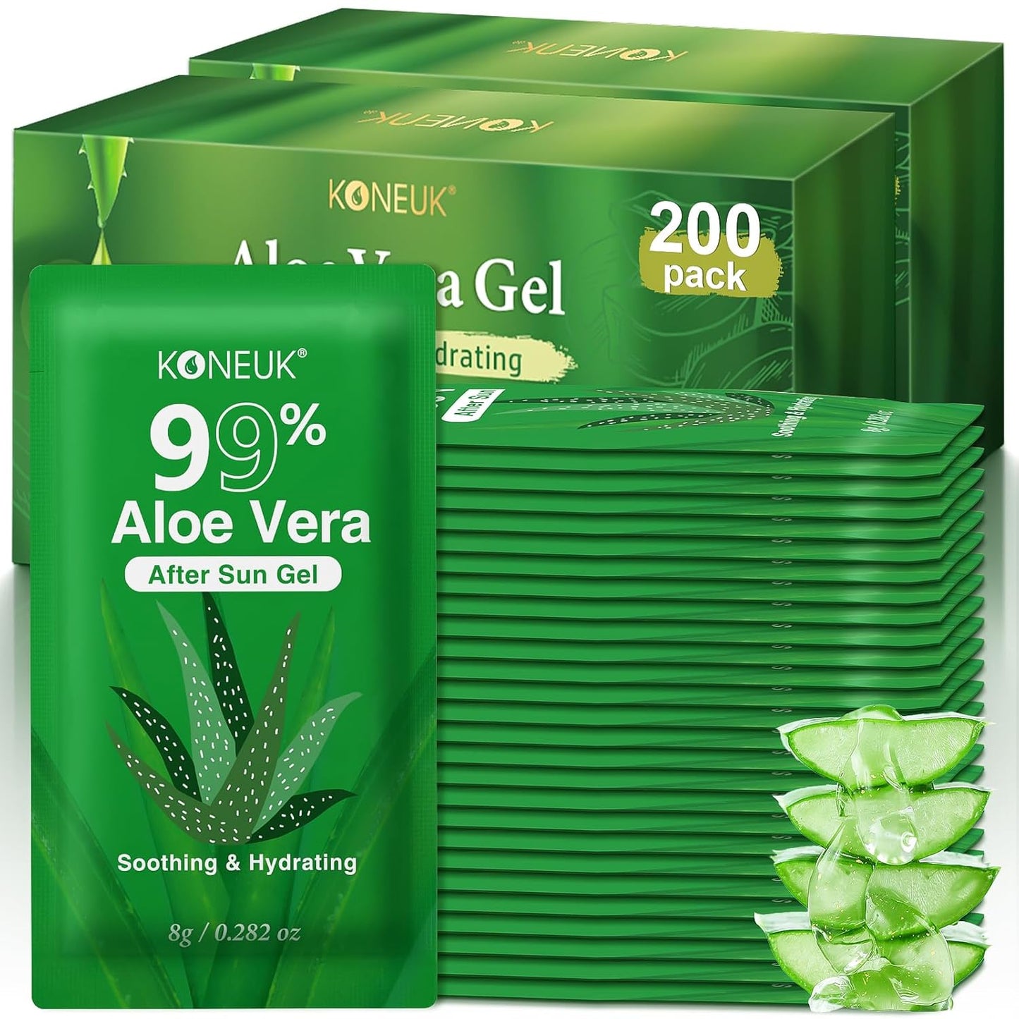 200 Pack Bulk Aloe Vera Gel, 99% Pure Aloe Vera Gel for Face, Hair, Sunburn Relief, Moisturizing Aloe Gel for After Sun Skin Care Relief, Portable Travel Size Aloe Gel Suitable for All Skin Types-FemmiqueWomen