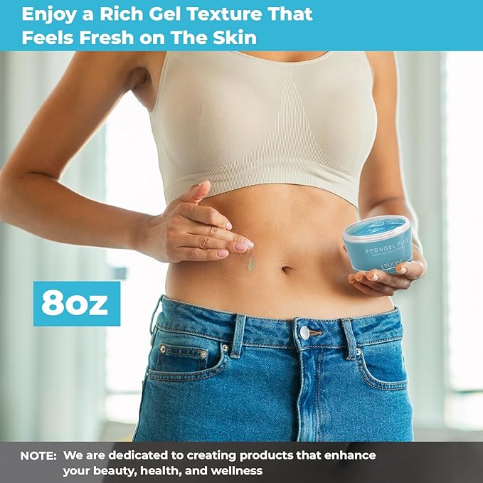 L’EUDINE Redugel Plus Skin Tightening Cream for Body, Firming Cream with Mint Oil, Field Horsetail, Marine Algae, Maca Extract, Skin Firming and Tightening Lotion – 8oz-FemmiqueWomen