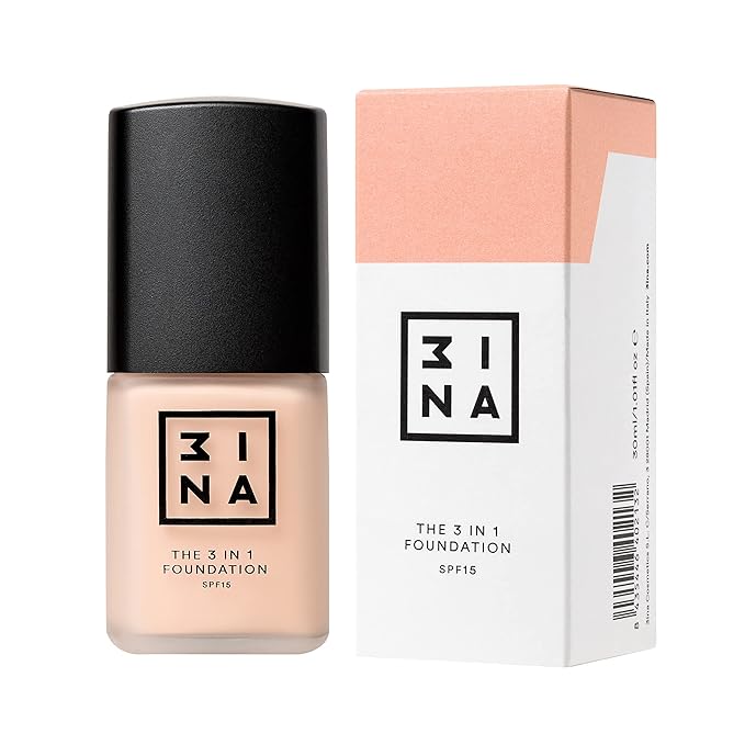 3INA The 3-In-1 Foundation 206 - Vegan Formula - Combination Of Primer, Concealer And Foundation - Medium Coverage - Natural Finish - Perfect For Covering Lines And Blemishes - Long Lasting - 1.01 Oz-FemmiqueWomen