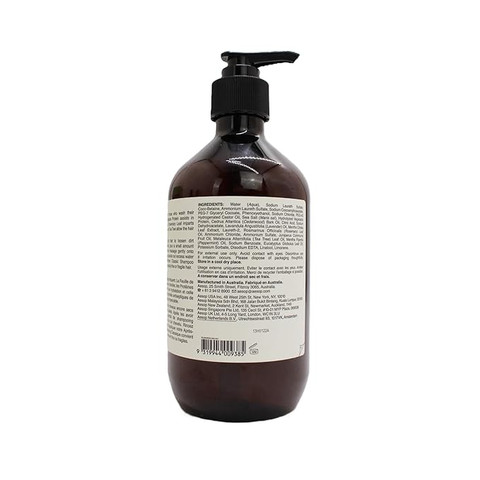 Aesop Classic Shampoo | Gentle Formulation | Leaves Hair Shiny, Soft, Freshened | Rosemary Leaf, Cedarwood Bark, Juniper Berry | 16.9 oz / 500mL-FemmiqueWomen