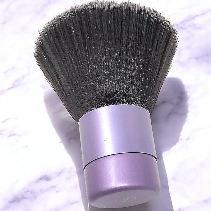 Luxurious and Large Ultra Soft Fluffy Powder Brush, Multipurpose Face, Body, Barber and Beauty Tool, with wooden base Soft Kabuki Brush by BevyGold (Violet)-FemmiqueWomen