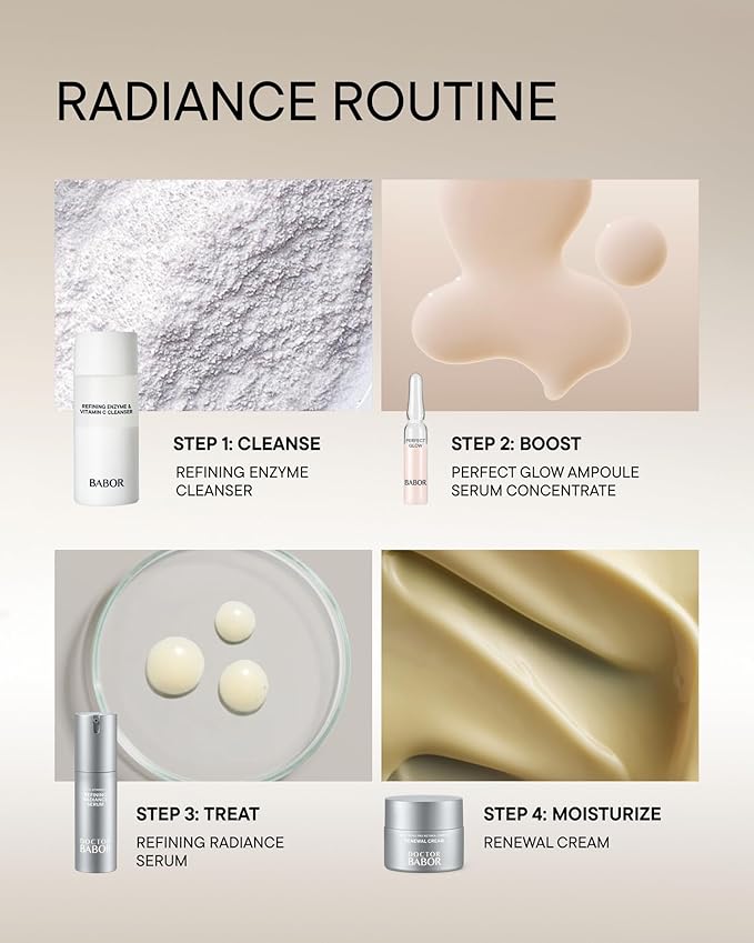 BABOR Refining Enzyme & Vitamin C Cleanser, Enzyme Powder Cleanser, Exfoliating Face Wash Polish, Gentle Facial Scrub to Brighten and Even Complexion-FemmiqueWomen