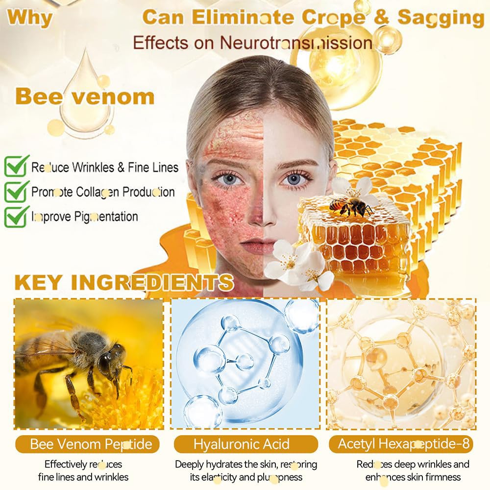 Bee Venom Skin Restoration Cream, Bee Venom Skin Treatment Cream, Repair and Wrinkle Reducing Comprehensive Moisturizer for All skin Types 2PC-FemmiqueWomen