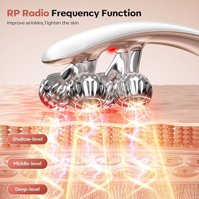 2025 New Microcurrent Facial Slimming Massager Red-Light-Therapy-for-Face and Neck,Vibrating Facial Massager with Thermals for Wrinkles, Double Chin,Firming and Lifting-FemmiqueWomen