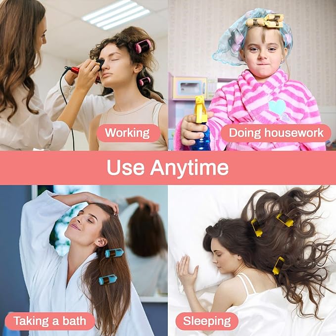 36PCS Foam Hair Rollers - Sponge Rollers for Heatless Hair Curler for Short/Long Curling Sleep rolos para cabello Jumbo Large Sponge Curlers Soft Sleeping Thin Hair Curl Overnight rulos-FemmiqueWomen