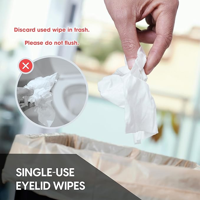 Clear C Eyelid Wipes Pre-Moistened for Dry Eyes – Rinse Free Eye Lid Cleaning Wipes – Individually Wrapped Travel Eye Wipes, 1 Box of 30-FemmiqueWomen