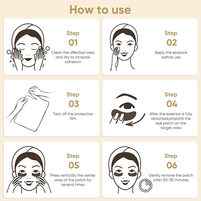 100Pcs/50Pairs Under Eye Patches Gold for Dark Circles, Puffy Eyes, and Wrinkles, 24K Gold Eye Mask for Face, Eye Cream for Men and Women-FemmiqueWomen