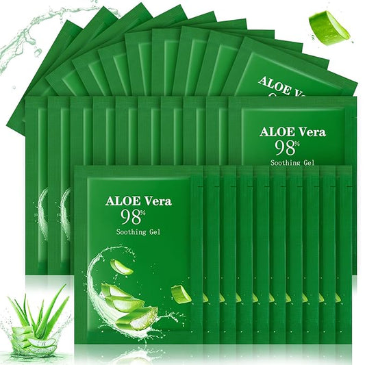 30 Pcs Aloe Vera Gel Bulk Travel Size Soothing Gel 98% Organic Aloe Vera Moisturizer for Skin and Hair Face Moisturizer for Sunburns Relief, Razor Burns, DIY Skincare-FemmiqueWomen