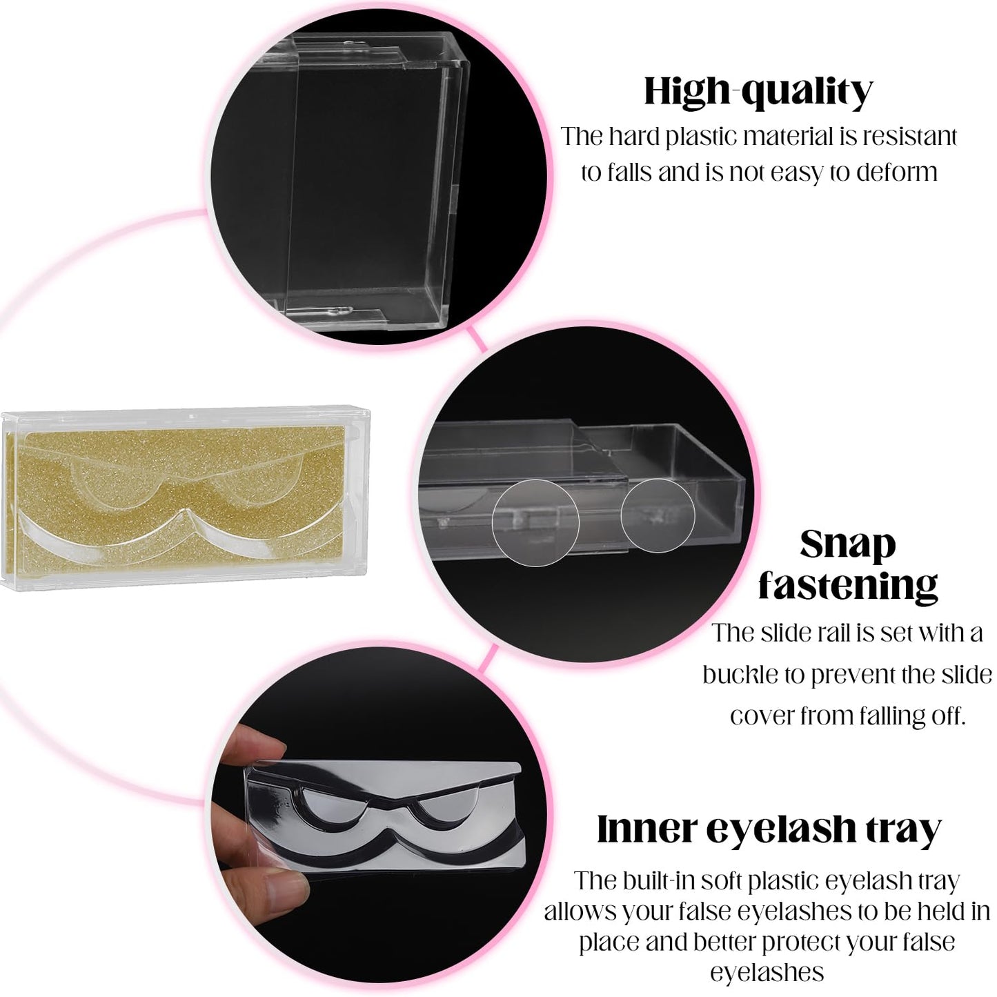 Empty Lash Boxes, 30 Pack Customizable False Eyelash Packaging Cases Bulk Storage Containers, Premium Display and Protection (Yellow)-FemmiqueWomen