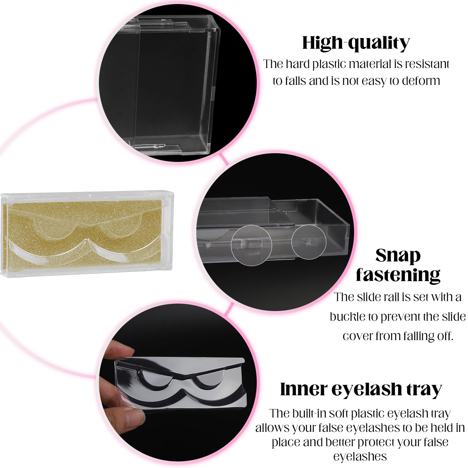 Empty Lash Boxes, 30 Pack Customizable False Eyelash Packaging Cases Bulk Storage Containers, Premium Display and Protection (Yellow)-FemmiqueWomen