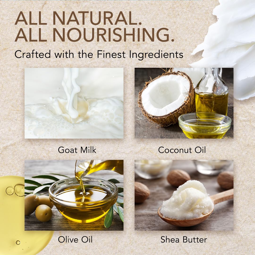 O Naturals 3-Pcs Goat Milk Soap with Soap Saver Bag - Unscented, Triple-Milled, Nourishing, for Sensitive Skin-FemmiqueWomen