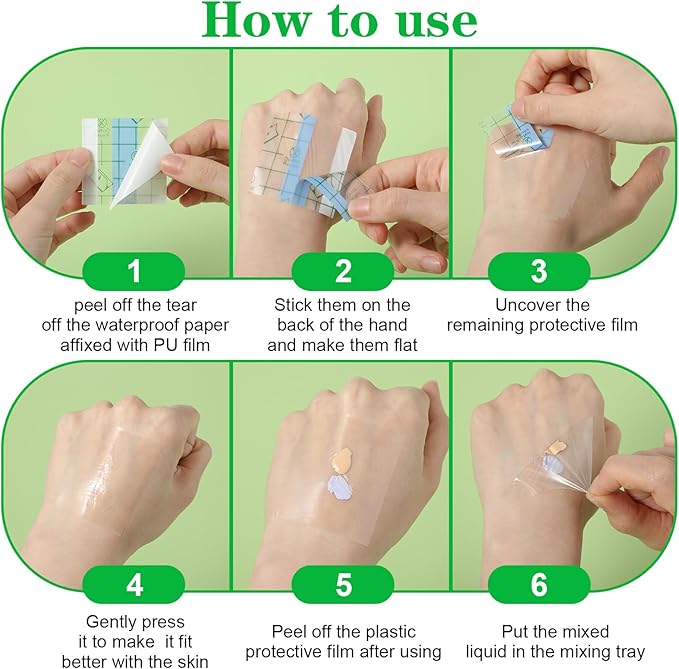 100 Pieces Makeup Hand Palette Single Use Makeup Mixing Palette Professional Makeup Artist Must Haves Disposable Transparent Waterproof Cosmetic Tray Adhesive Tape for Women and Girls-FemmiqueWomen