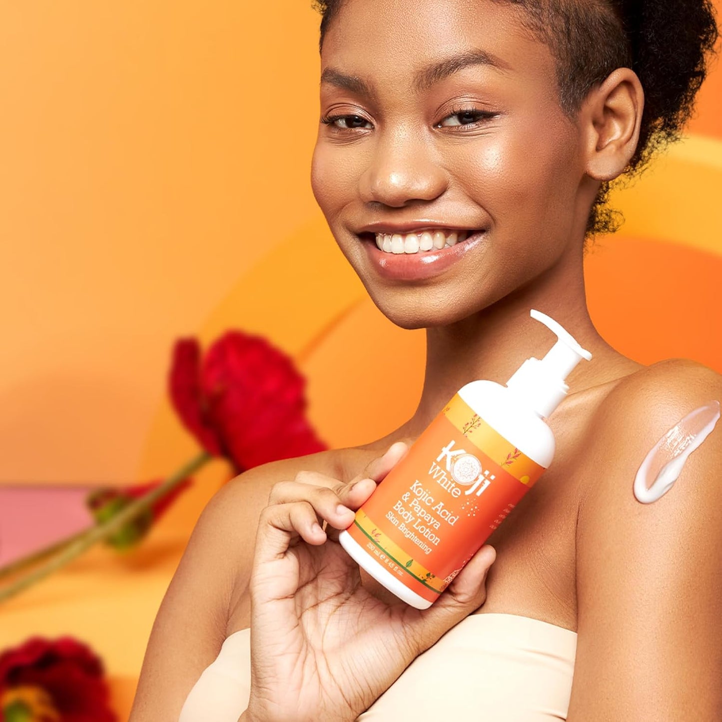 Koji White Kojic Acid & Papaya Body Lotion, Women Gift Sets for Exfoliating, Skin Brightening, Moisturizer, Radiance, Even Tone, Age Spots & Sun Damaged, Vegan, Paraben-Free, 8.45 Fl Oz (2 Bottles)-FemmiqueWomen