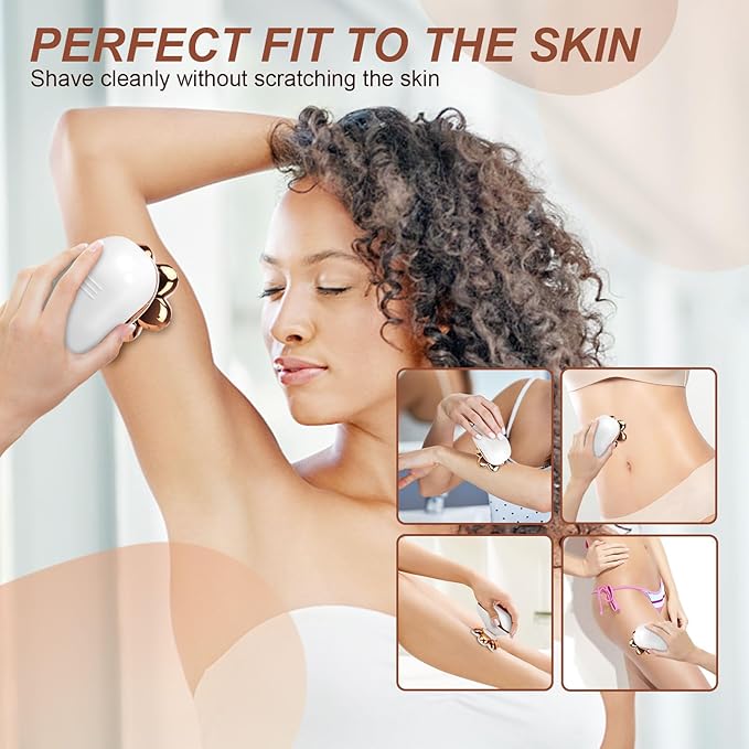 2-in-1 Electric Razors for Women, Wet/Dry 7D Rechargeable Rotary Shaver for Legs, Water Resistant Grooming Kit - Electric Razors for Women, Facial Hair Removal, Bikini Trimmer, Lips - Gentle Hair Remo-FemmiqueWomen