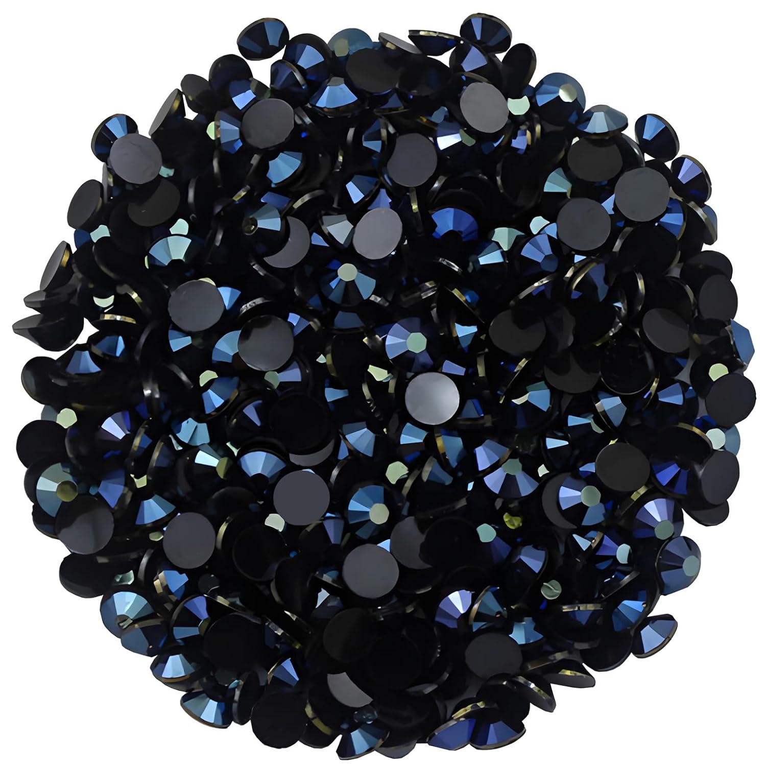 1440 Pcs SS20 5mm Flatback Rhinestones for Nails Art Crafts Glitter Round Shine Gems AB Crystals DIY Clothes Shoes （Black-Bottom Ink-Blue AB）-FemmiqueWomen
