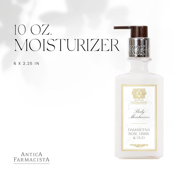 Antica Farmacista Body Moisturizer - Moisturizing Scented Lotion - Premium Body Moisturizer - Luxury Gift for Women & Men - Hand & Skin Hydration - Damascena Rose, Orris and Oud, 10 Fl Oz-FemmiqueWomen