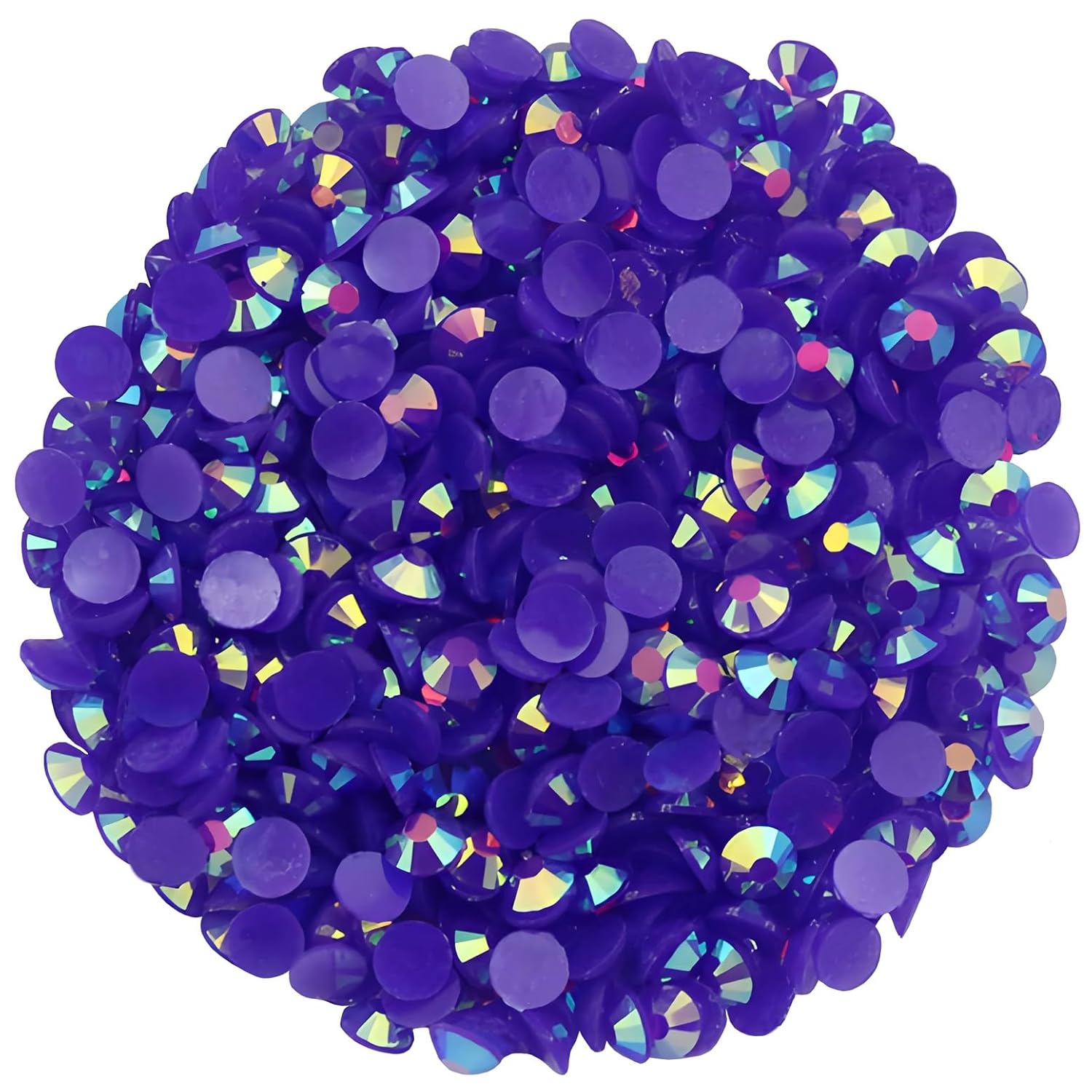 2250 Pcs SS16 4mm AB Flatback Rhinestones for Nails Art Crafts Glitter Round Shine Gems Crystals DIY Clothes Shoes （Dark Purple AB）-FemmiqueWomen
