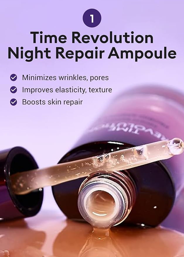 MISSHA Time Revolution Night Repair 5X Gift Set Night Repair Ampoule and Cream 5X, The First Essence 5X for Youthful, Glowing Skin-FemmiqueWomen