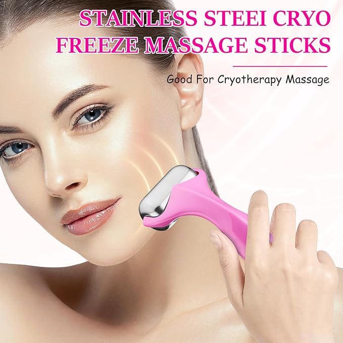 360° Rotating Ice Roller for Face-Stainless Steel Facial Massage Tool for Skin Tightening, Ice Face Roller -Wrinkle Reduction & Dark Circle Relief, Gift for Skincare Enthusiasts.-FemmiqueWomen