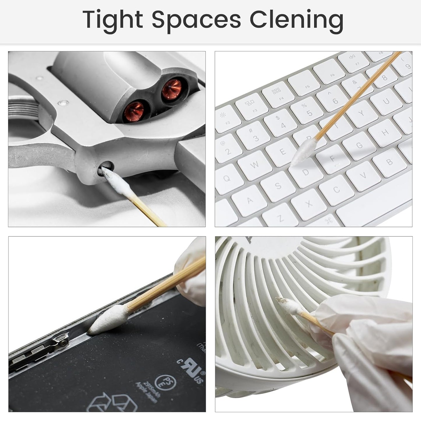 200 PCS 6-Inch Precision Gun Cleaning Swabs - Lint-Free Bamboo-Handle Cotton Swabs for Gun Cleaning, Makeup & Electronics-FemmiqueWomen