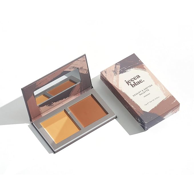 Jecca Blac Sculpt and Soften Contour Palette, Creamy Formula with Natural Finish, Medium Coverage, Gender Neutral and LGBTIQA+ Inclusive Make Up, Medium, 12g-FemmiqueWomen