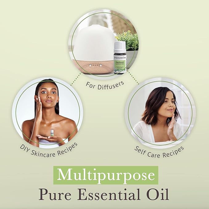 Pranarom - Patchouli Essential Oil (5ml) - 100% Pure Natural Therapeutic Grade Essential Oil for Diffusing and Perfumes | USDA and ECOCERT Certified Organic-FemmiqueWomen