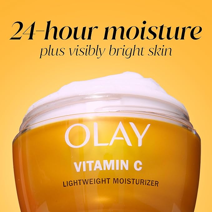 Olay Vitamin C Face Moisturizer, Brightening Cream for Women, Instant Hydration, Evens Tone, Dark Spot & Hyperpigmentation Reduction, Glowing Skin Care - Niaciniamide, Lactic Acid, 1.7 Oz-FemmiqueWomen