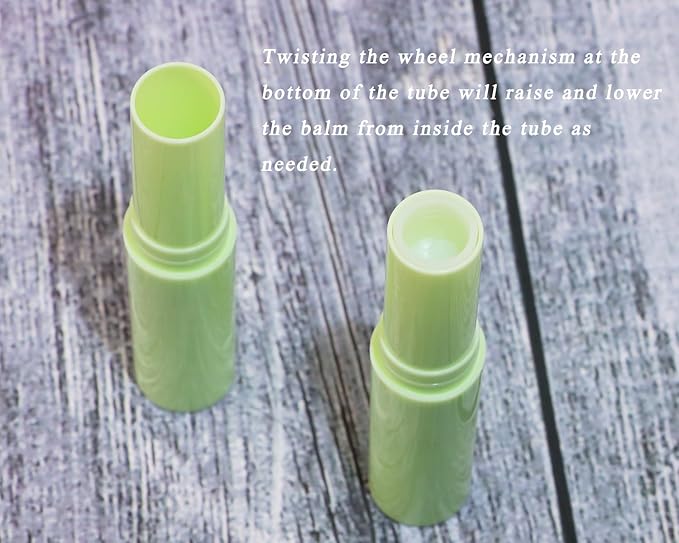 0.14oz Empty Flavored Lip Balm Container Tubes Plastic Homemade Moisturizing Lip Stick with Caps Bulk Fit for Women Adult DIY Making Supplies, 25 Count (Green)-FemmiqueWomen