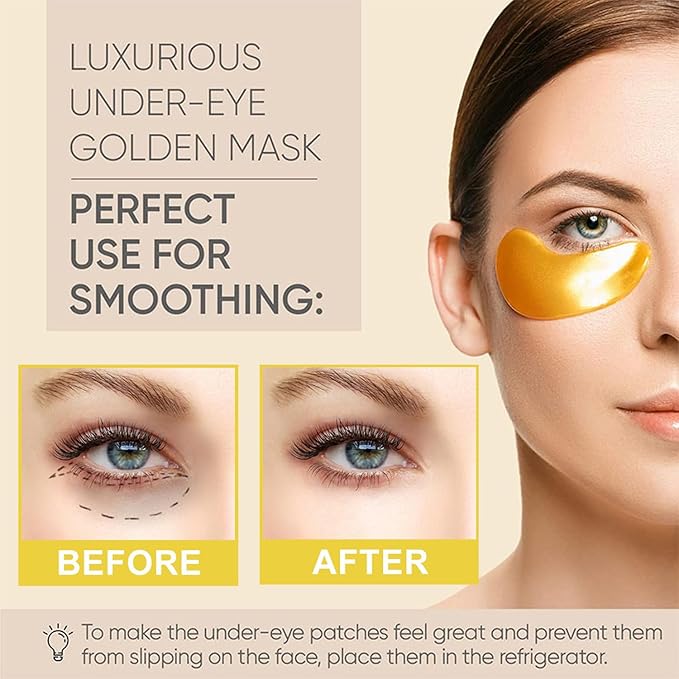 20 Pieces Lip Masks&24K Gold Gel Eye Masks,Crystal Collagen Under Eye Masks,Moisturizing Cherry Lip Patches Skin Care,Reducing Fine Lines & Dark Circle for Puffy Eyes,Birthday for Women-FemmiqueWomen