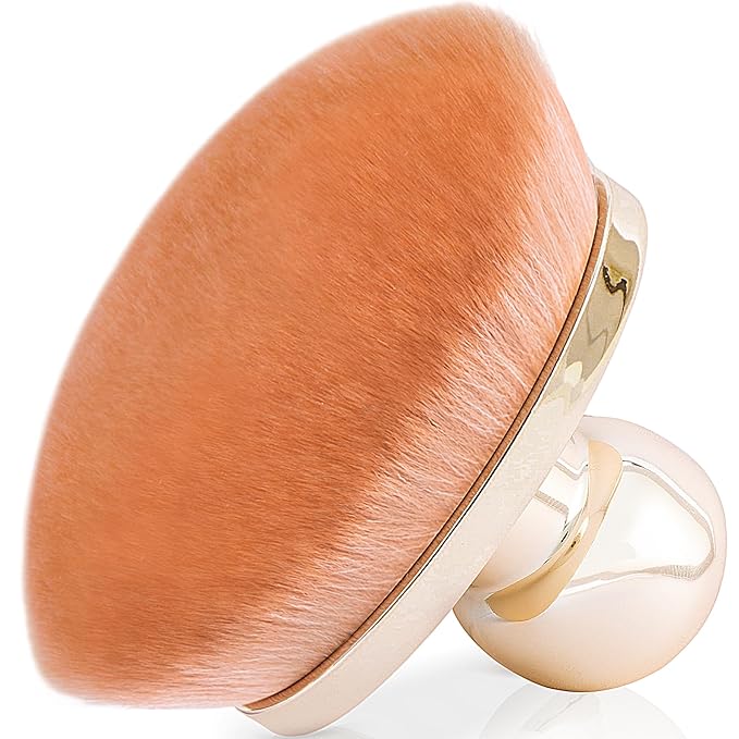 Extra Large Body Makeup Brush for Self Tanner – 115mm Wide Rose Gold Kabuki Body Brush for Bronzer Blend & Blur, Vegan Fiber Self Tanning Brush for Legs & Body with Drawstring Bag by Yoseng-FemmiqueWomen