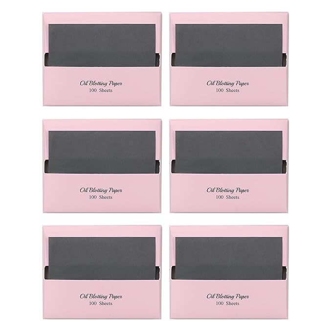 [600 Counts Refills Only] Natural Bamboo Charcoal Oil Blotting Sheets for Face with Mirror Case and Refills-FemmiqueWomen
