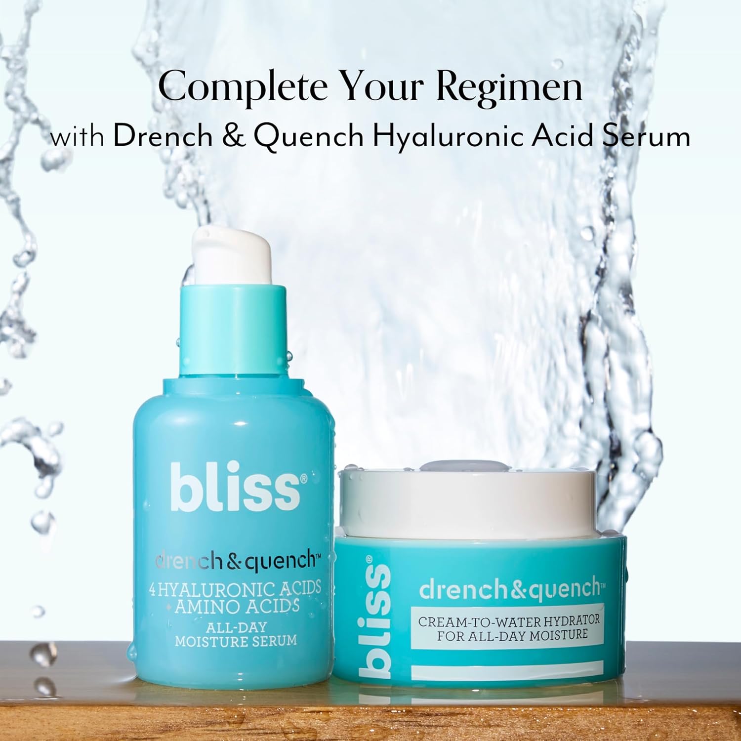 Bliss Drench & Quench Hyaluronic Acid Cream to Water Moisturizer | Lightweight Face Cream with 4 Types of Hyaluronic Acid for All Day Hydration and Plump Skin | Clean Vegan & Cruelty Free 1.7 fl oz-FemmiqueWomen