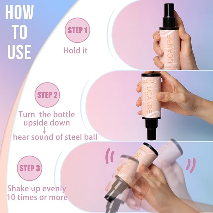 UCANBE Ultra Matte Makeup Setting Spray for Oily Skin, Long Lasting Finishing Spray for Face Make Up, Weightless Mattifying Setting Mist, 3.38 Fl.oz-FemmiqueWomen