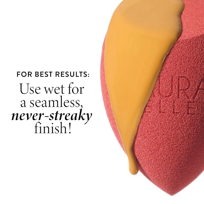 LAURA GELLER NEW YORK Full Face Blending Sponge, Easy Makeup Blender for Foundation & Concealer, Latex-Free for Sensitive Skin-FemmiqueWomen