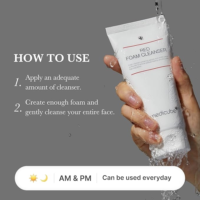 medicube Red Foam Cleanser - Deeply cleanses, remove impurities, control sebum, | Korean Skincare-FemmiqueWomen